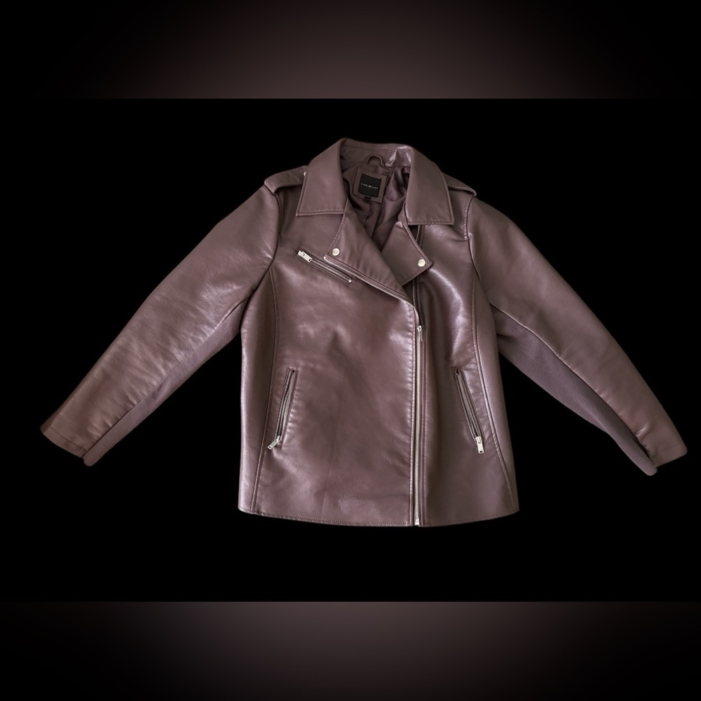 Lane Bryant Dark Brown Faux Leather Moto Jacket